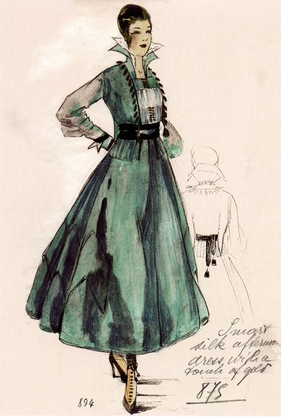 El diseño de un vestido de tarde de seda de House